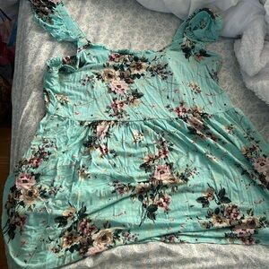 Torrid Super Soft Babydoll Slub Ruffle Shoulder Tank, size 2